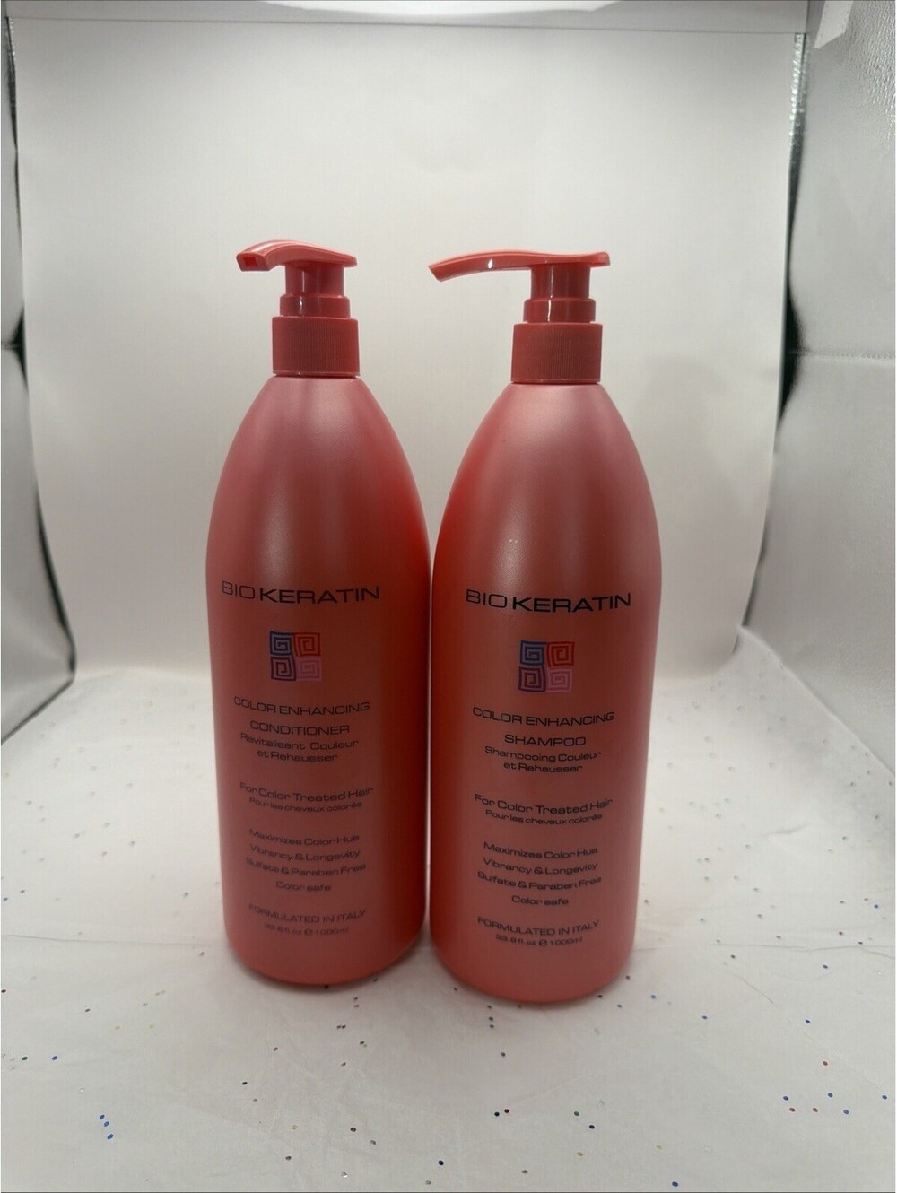 Bio Keratin Color Enhancing DUO Shampoo & Conditioner 33.8 fl oz Italy New